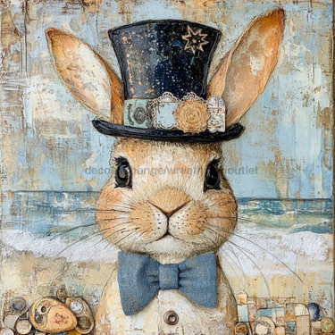 Nautical Sign, Easter, Bunny Sign, DCO-02596, Sign For Wreath, 10x10